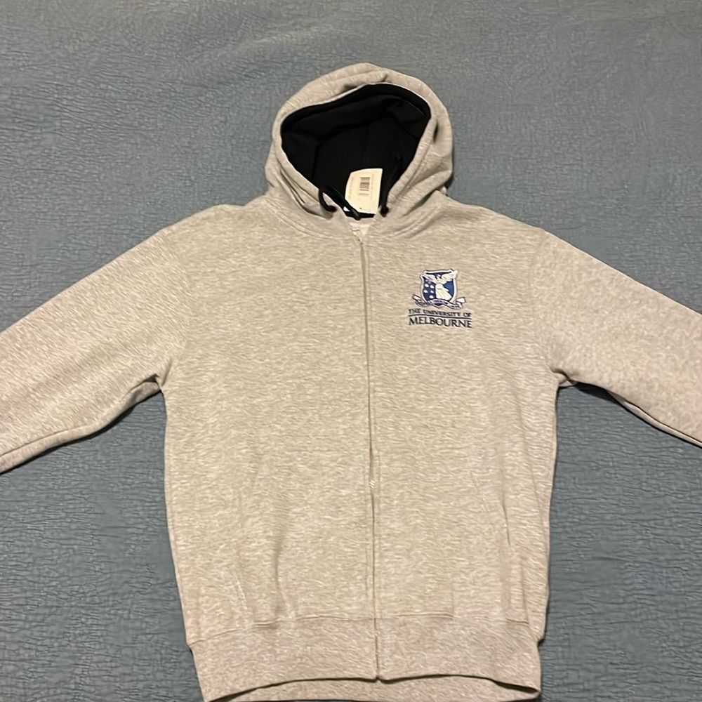 Gray University of Melbourne zip-up hoodie